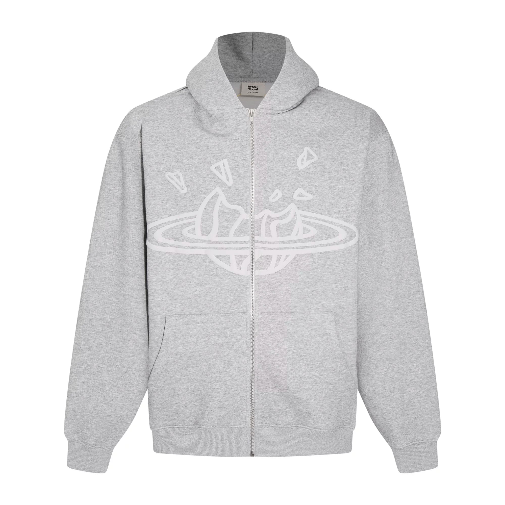 Broken Planet American High Street Trendy Brand Autumn/Winter Sports and Leisure Loose Velvet Cardigan Hoodie Fog (3)
