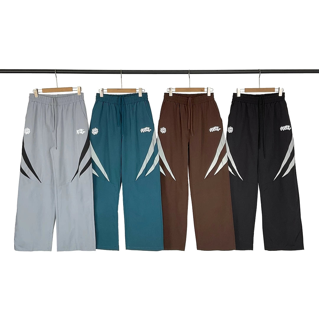 Broken Planet High Street Retro Casual Reflective Printed Design Loose Woven Drawstring Straight Pants Trendy