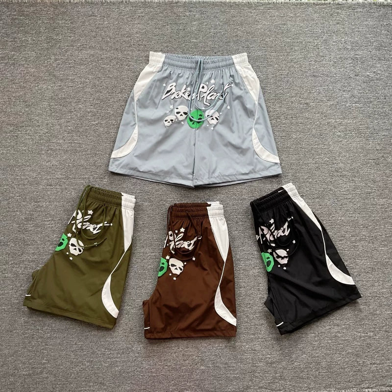 Broken Planet American High Street Trendy Brand Sports and Leisure Color Contrast Splicing Woven Nylon Beach Shorts Summer