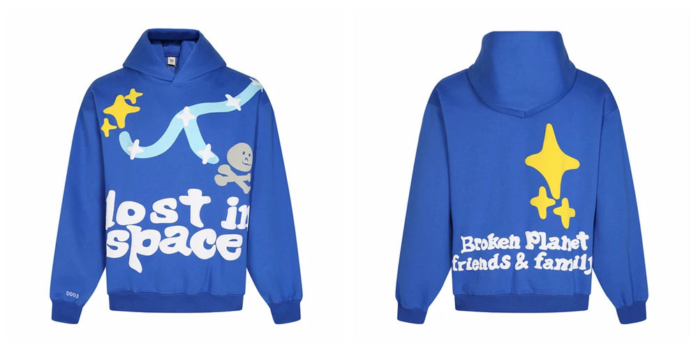 Broken planet hoodie, trendy high street, autumn and winter casual foam printed fleece couple hooded sweatshirt (16)