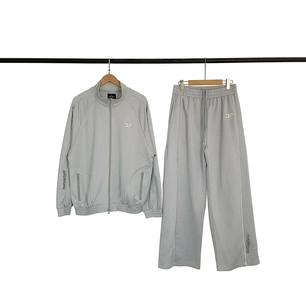 Broken Planet Fashion High Street Spring and Autumn Sports Leisure Embroidery Zipper Hoodie Coat Pants Set Fog