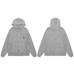 Broken Planet European and American fashion brand embroidered logo loose heavyweight hooded cardigan sweater knitted sweater jacket