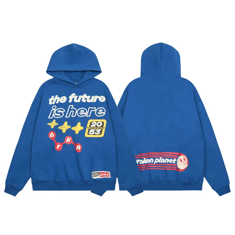 Broken Planet hoodie foam print Ins trendy brand men and women couple loose American high street plus fleece hoodie (11)