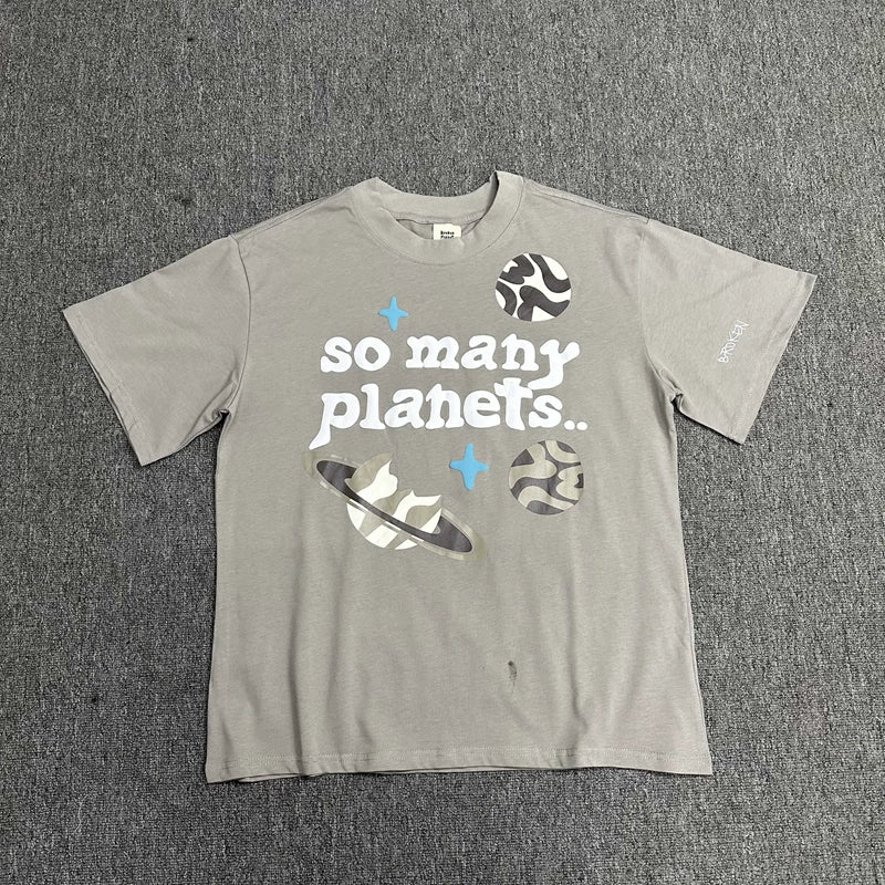 Broken Planet niche trendy brand American high street couple fun foam printed pure cotton short sleeved T-shirt (6)