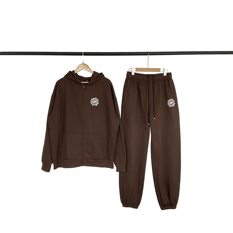 Broken Planet Fashion Autumn/Winter Sports and Leisure Set with Velvet Cardigan Hoodie Pants for Men and Women FOG