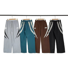 Broken Planet High Street Retro Casual Reflective Printed Design Loose Woven Drawstring Straight Pants Trendy