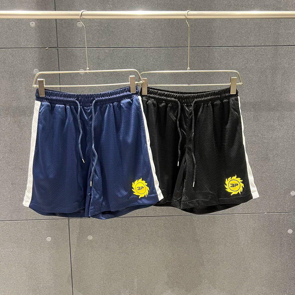 Broken Planet American High Street Trendy Brand Summer Sports and Leisure Mesh Breathable Drawstring Shorts for Men and Women Fog