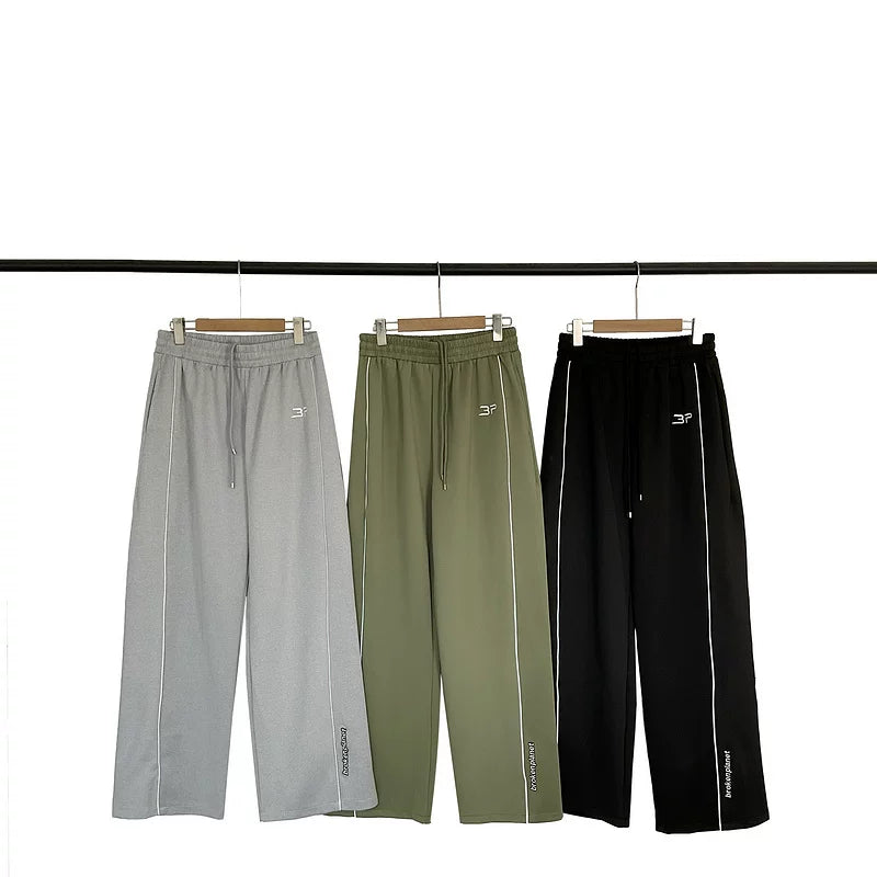Broken planet American high street letter logo embroidered loose cotton straight leg sports casual pants trendy