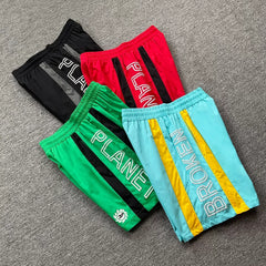 Broken Planet: Trendy, Fashionable, Casual, Summer, Color blocked Embroidered Logo, Loose, Quick drying Beach Shorts for Men