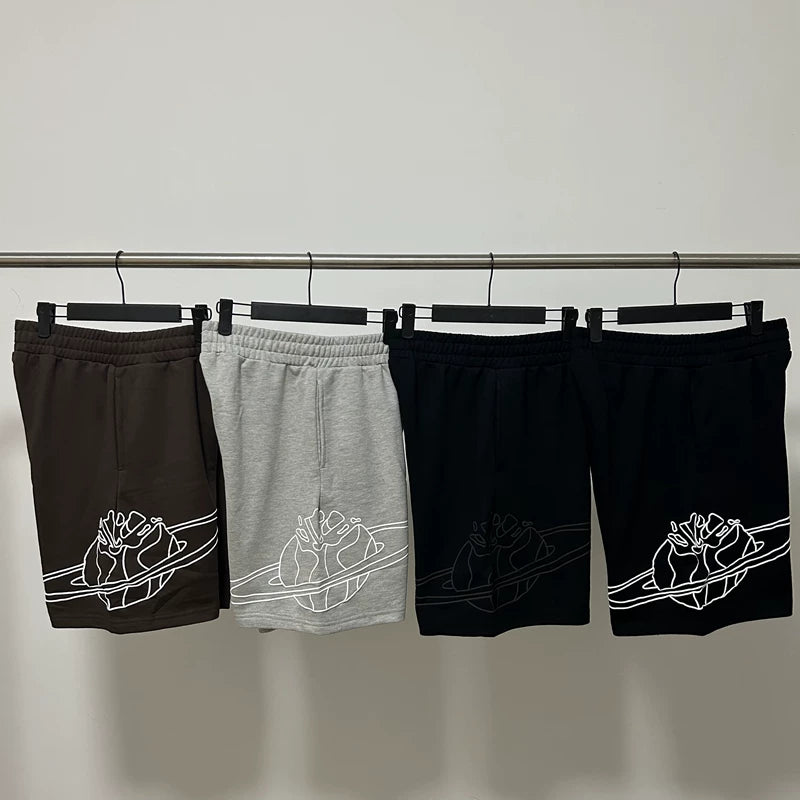 Broken Planet shorts, European and American high street fashion brands, summer sports and leisure, embroidered loose cotton five quarter pants
