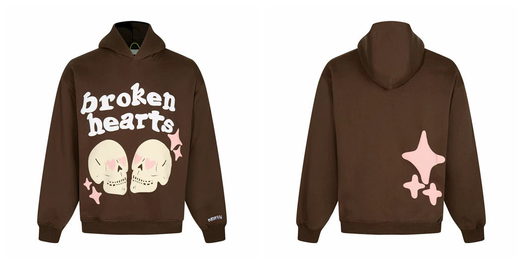 Broken planet hoodie, trendy high street, autumn and winter casual foam printed fleece couple hooded sweatshirt (26)