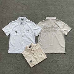 Broken Planet, a niche European and American fashion brand, features summer letter logos embroidered with loose stripes and short sleeved shirts