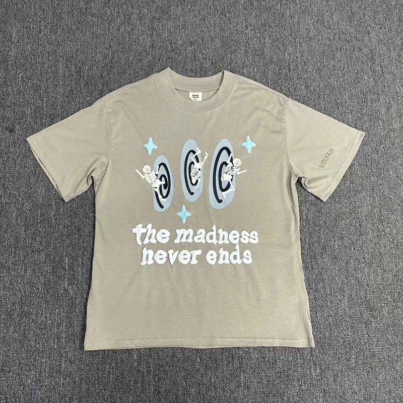 Broken Planet niche trendy brand American high street couple fun foam printed pure cotton short sleeved T-shirt (5)
