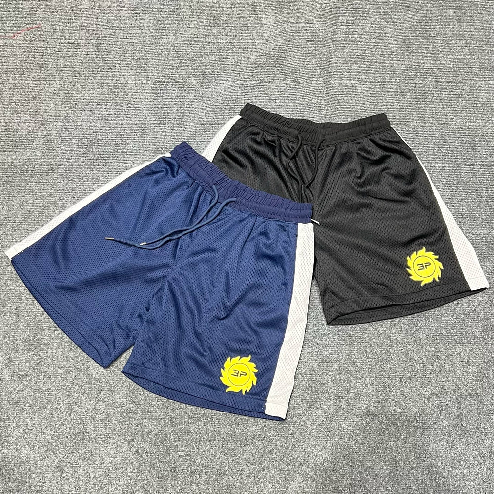 Broken Planet American High Street Trendy Brand Summer Sports and Leisure Mesh Breathable Drawstring Shorts for Men and Women Fog