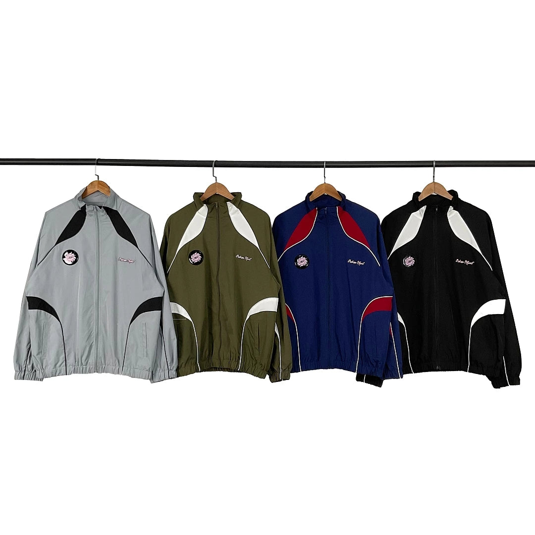 Broken planet, trendy retro street style, contrasting color splicing, embroidered badge, thin windbreaker jacket, ins