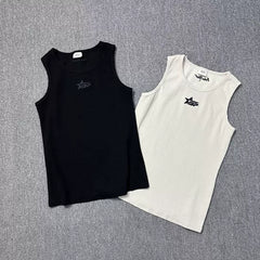 Broken planet man top men's vest, sport casual embroidered logo base shirt, sleeveless sweatshirt