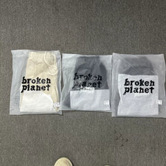 Broken planet shorts unisex high street trendy letter foam printed drawstring five quarter shorts