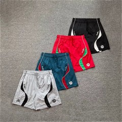 Broken planet, trendy high street, sports and leisure, contrasting colors, skull badge, embroidered letters, woven shorts, summer