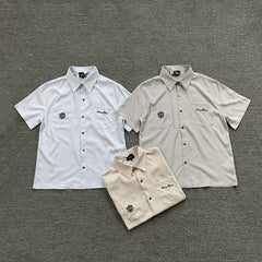 Broken Planet, a niche European and American fashion brand, features summer letter logos embroidered with loose stripes and short sleeved shirts