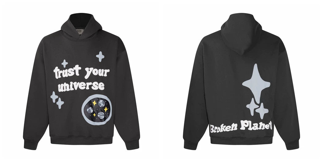 Broken planet hoodie, trendy high street, autumn and winter casual foam printed fleece couple hooded sweatshirt (18)