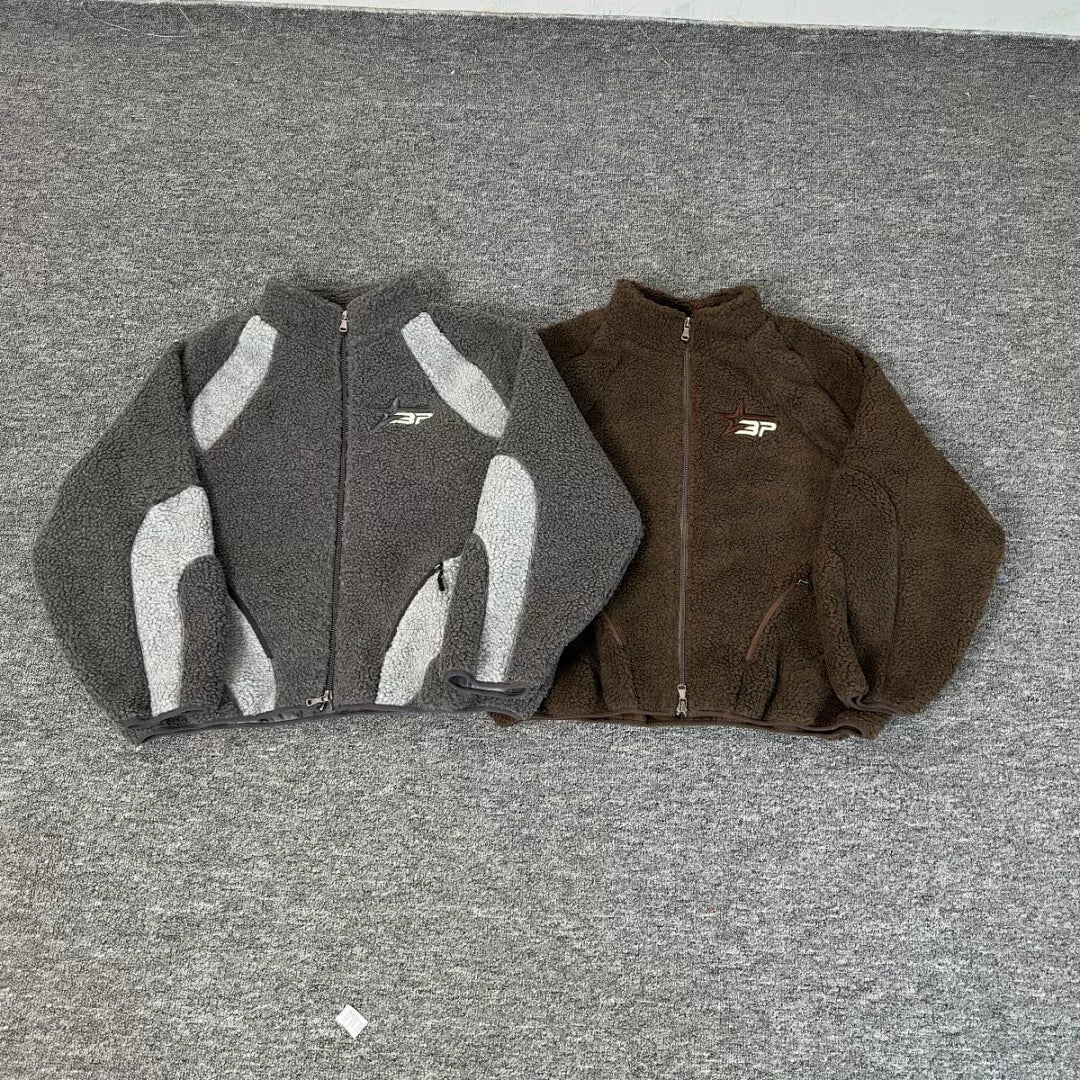 Broken planet, trendy retro autumn and winter casual niche design, warm fleece jacket jacket, ins