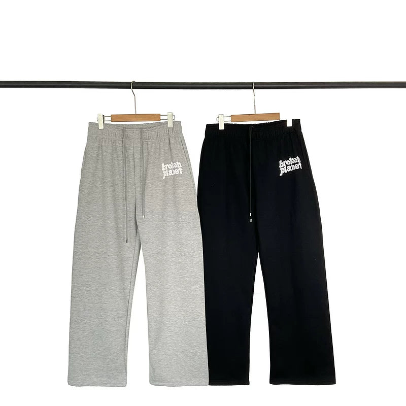 Broken Planet American High Street Trendy Brand Letter Foam Printed Loose and Velvet Straight Tube Casual Pants for Men
