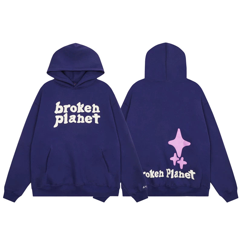Broken Planet hoodie foam print Ins trendy brand men and women couple loose American high street plus fleece hoodie (14)