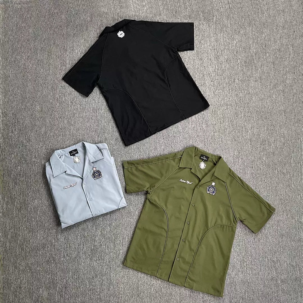 Broken Planet European and American trendy brands summer fashion casual letter badge embroidered loose short sleeved shirt