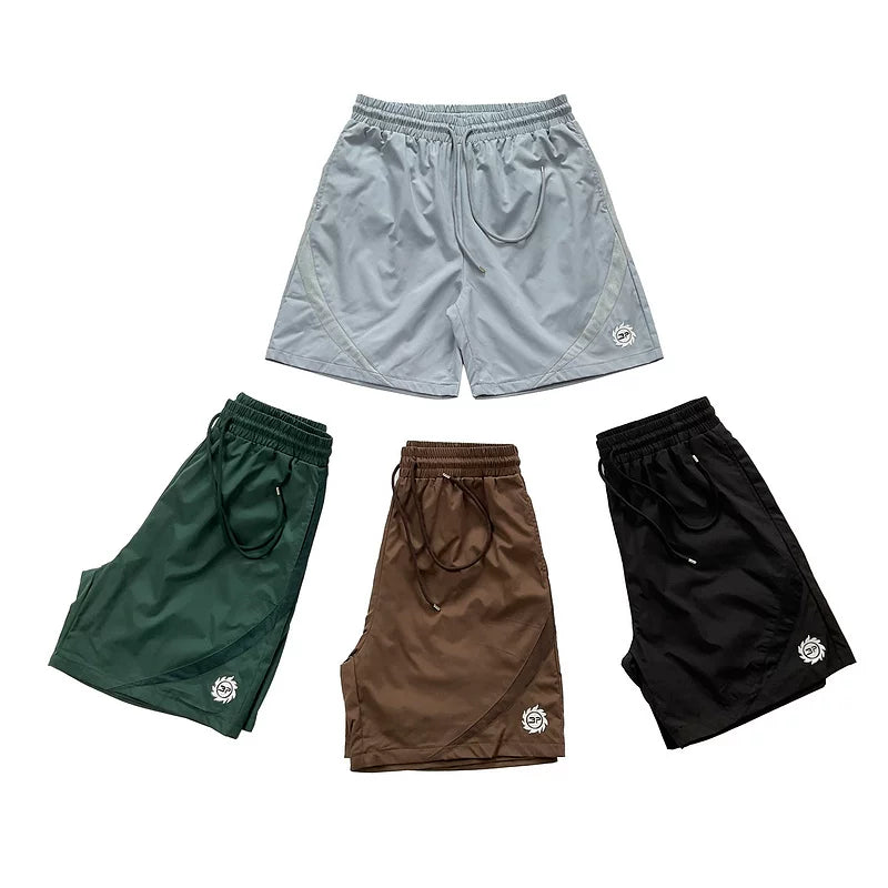 Broken Planet European and American fashion brand summer embroidery logo splicing design beach quick drying sports shorts for men
