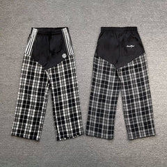Broken Planet American High Street Trendy Brand Retro Contrast Casual Stripe Embroidered Checkered Straight Pants ins