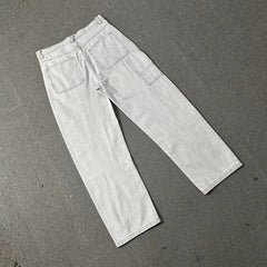Broken planet jeans, American high street vibe, niche design, trendy loose straight leg jeans