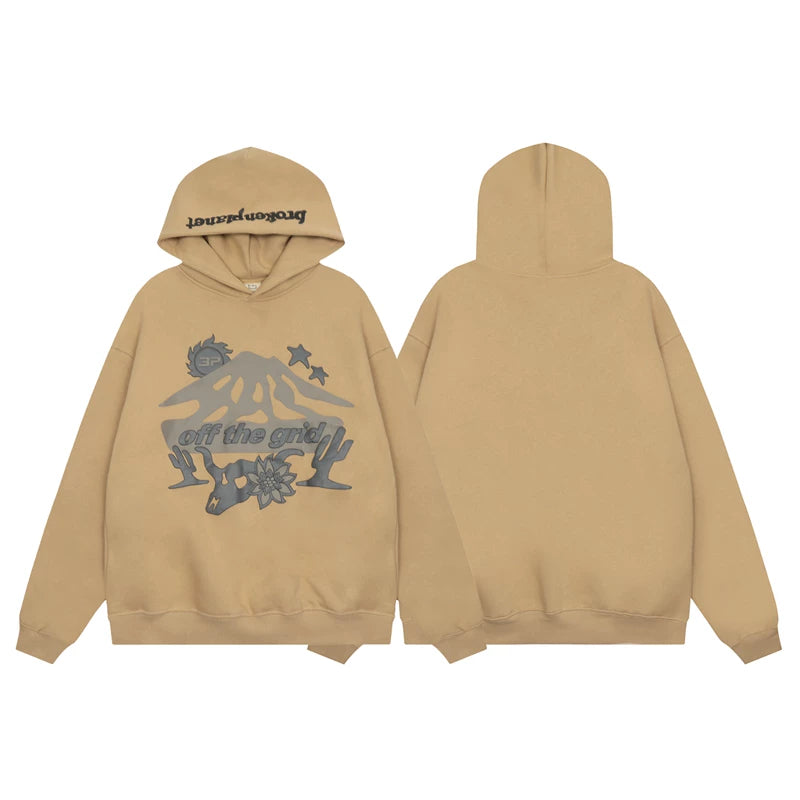 Broken Planet hoodie foam print Ins trendy brand men and women couple loose American high street plus fleece hoodie (7)