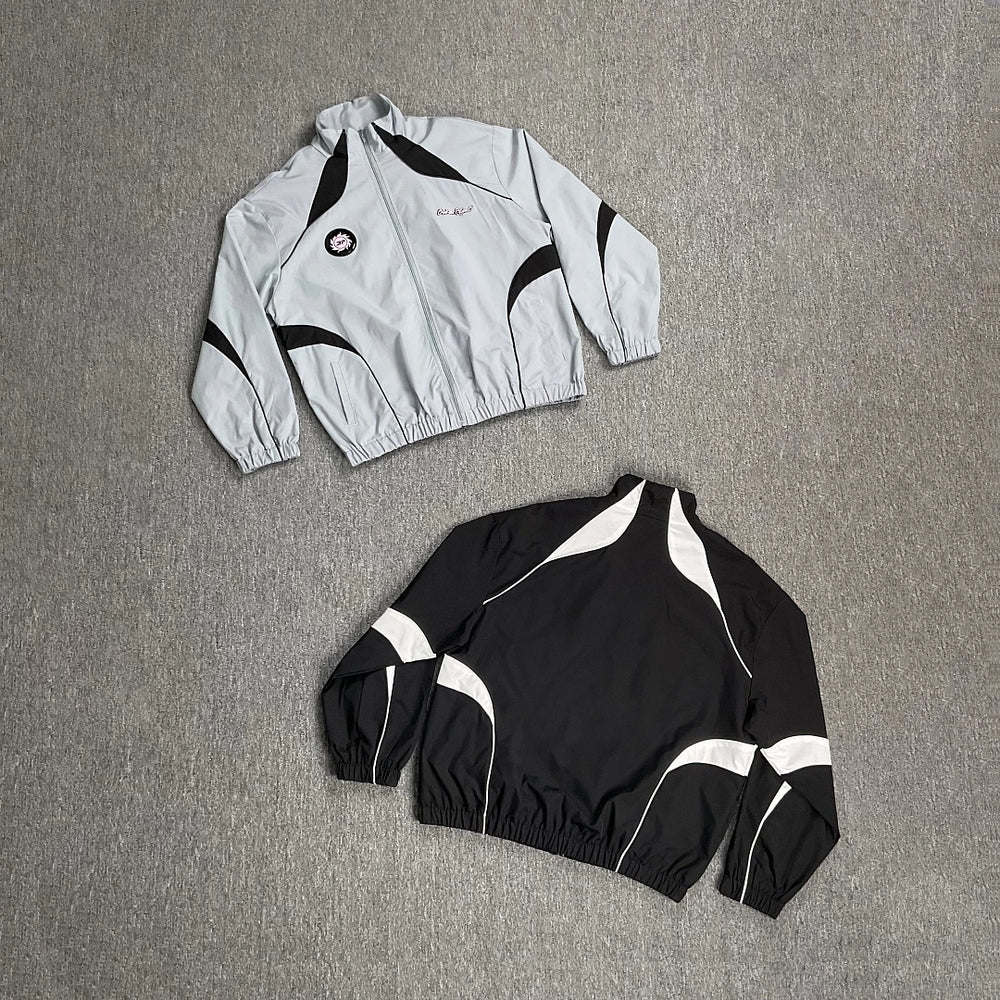 Broken planet, trendy retro street style, contrasting color splicing, embroidered badge, thin windbreaker jacket, ins