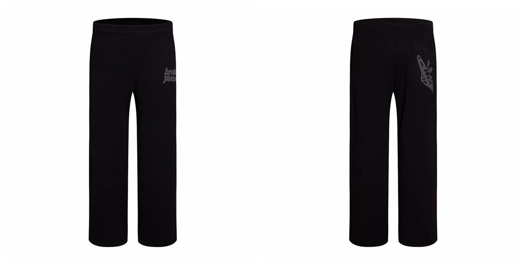 Broken Planet American High Street Trendy Brand with Velvet Sanitary Pants for Autumn and Winter Sports and Leisure, Loose Straight Leg Pants, Fog (1)